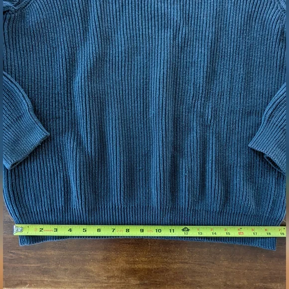 Men's Vintage Navy Cotton Turtleneck Size L - Picture 10 of 12